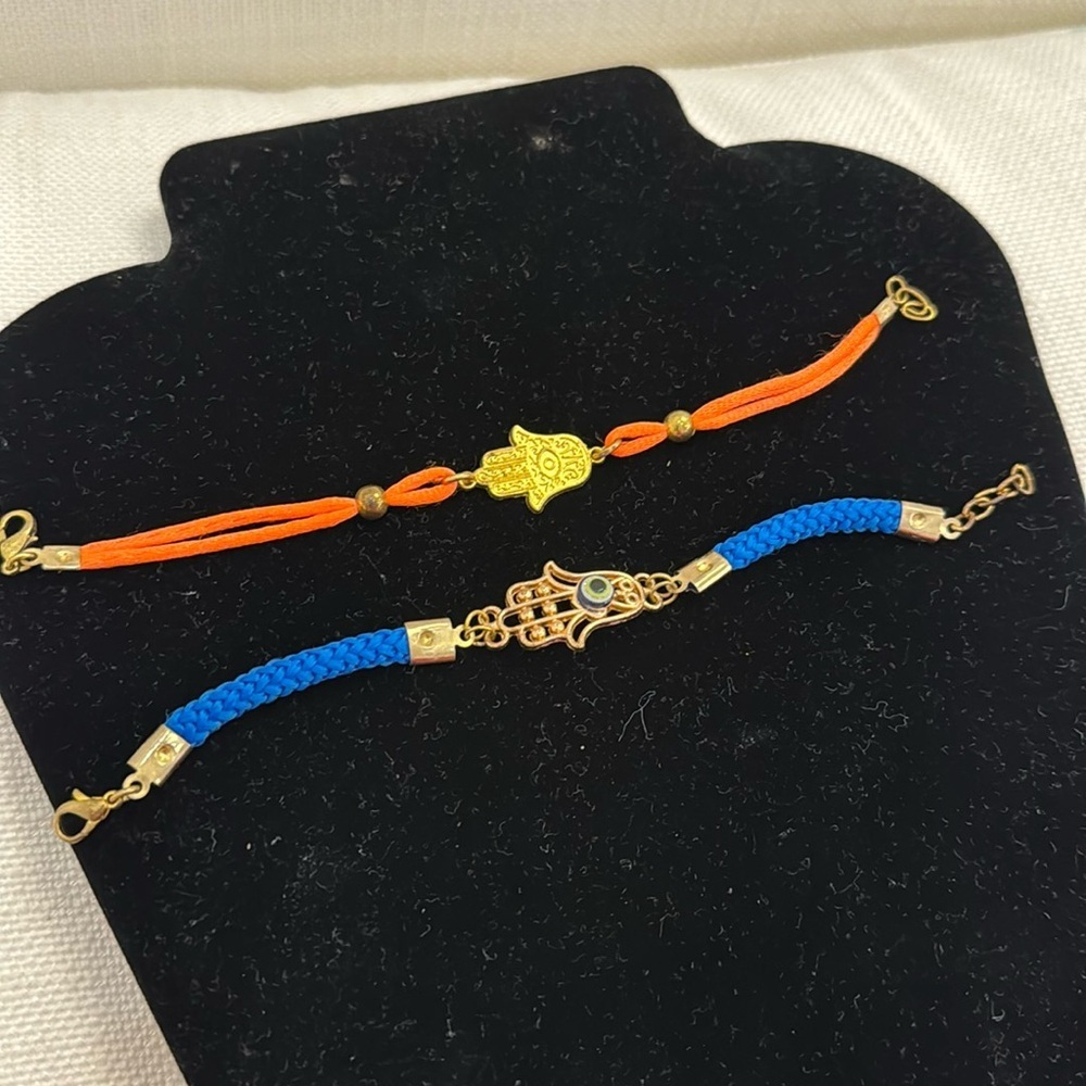BUNDLE OF 2 BRACELETS BLUE AND ORANGE
